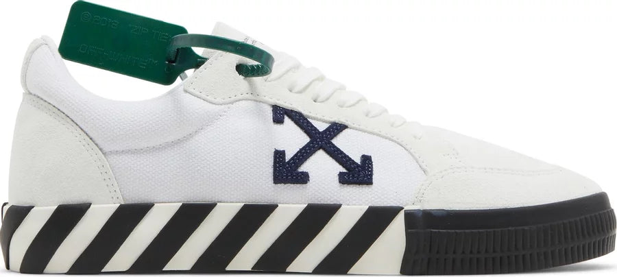 OFF-WHITE Low Vulcanized Canvas Suede White Navy Blue