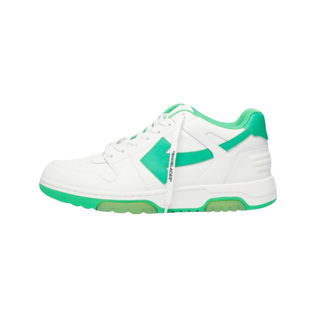 OFF-WHITE Out Of Office "OOO" Low Tops White Green