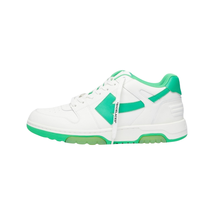 OFF-WHITE Out Of Office "OOO" Low Tops White Green