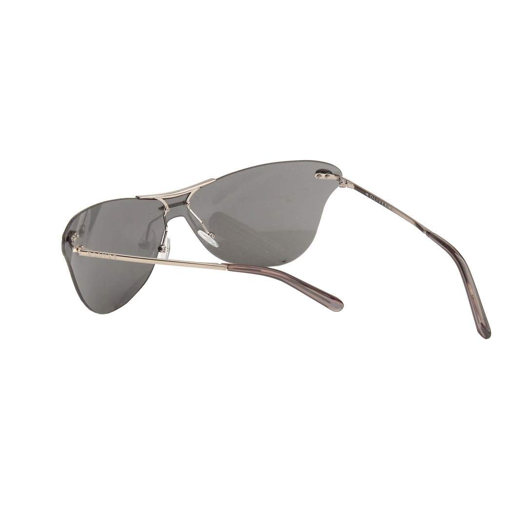Oliver by Valentino 90's Silver Oversize Cat-Eye Sunglasses