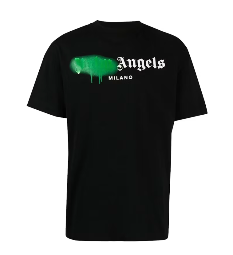 Palm Angels Milano Sprayed Logo T-shirt Black Front Lodz Polska