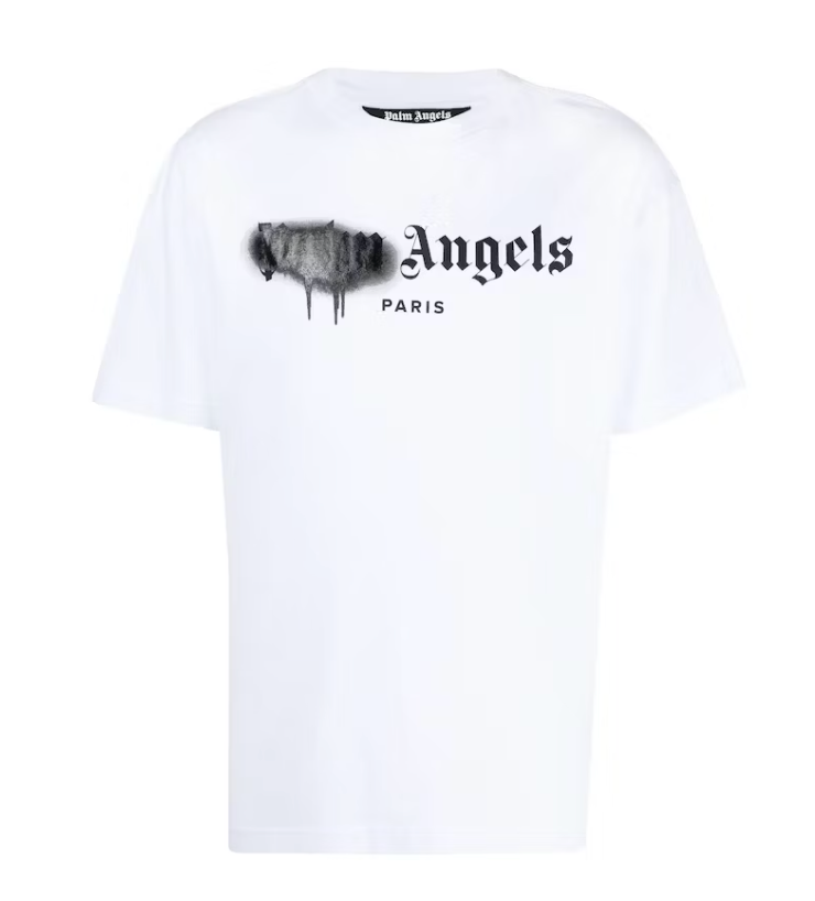 Palm Angels Milano Sprayed Logo T-shirt White Front Lodz Polska
