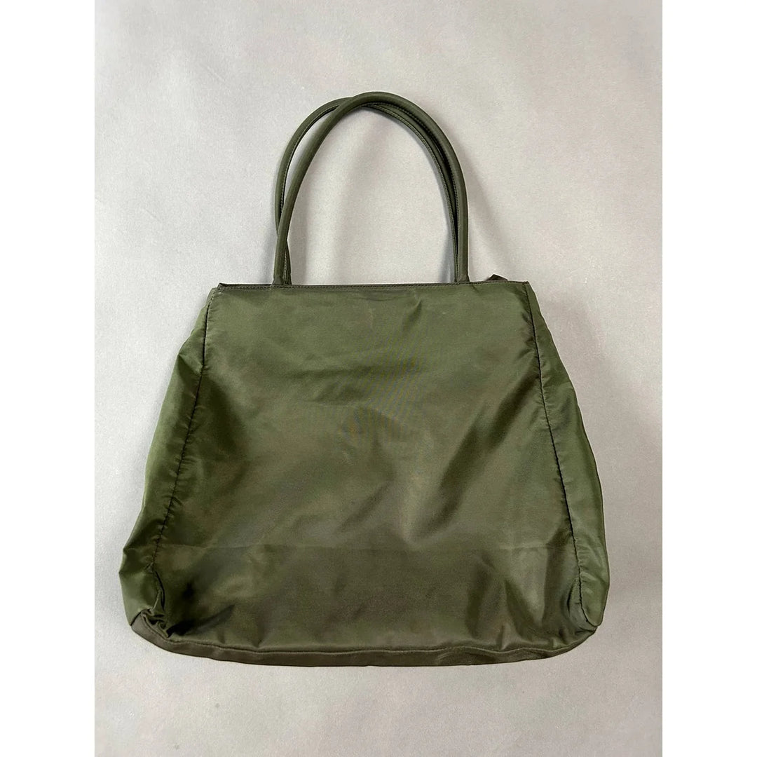 Prada Vintage Khaki Nylon Bag Lodz Polska Tyl