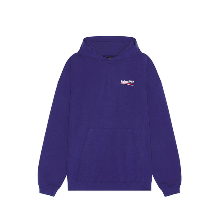 Balenciaga Political Campaign Large Fit Hoodie Navy