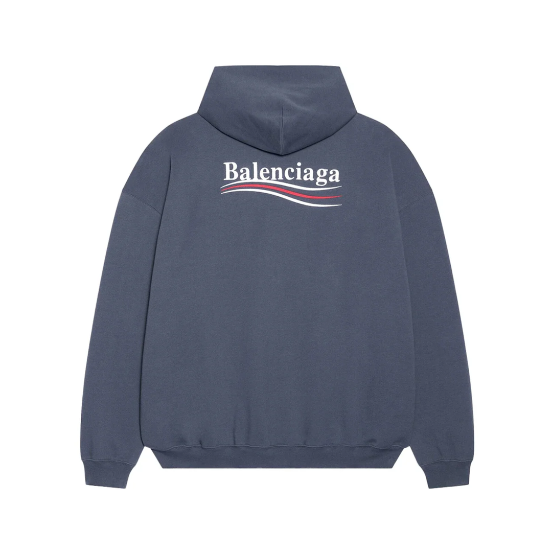 Balenciaga Political Campaign Large Fit Hoodie Dark Grey