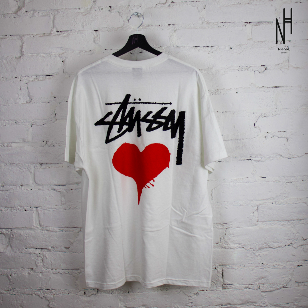 Stussy Stock Heart Tee White – N-Hype Stussy Stock Heart Tee White – N-Hype