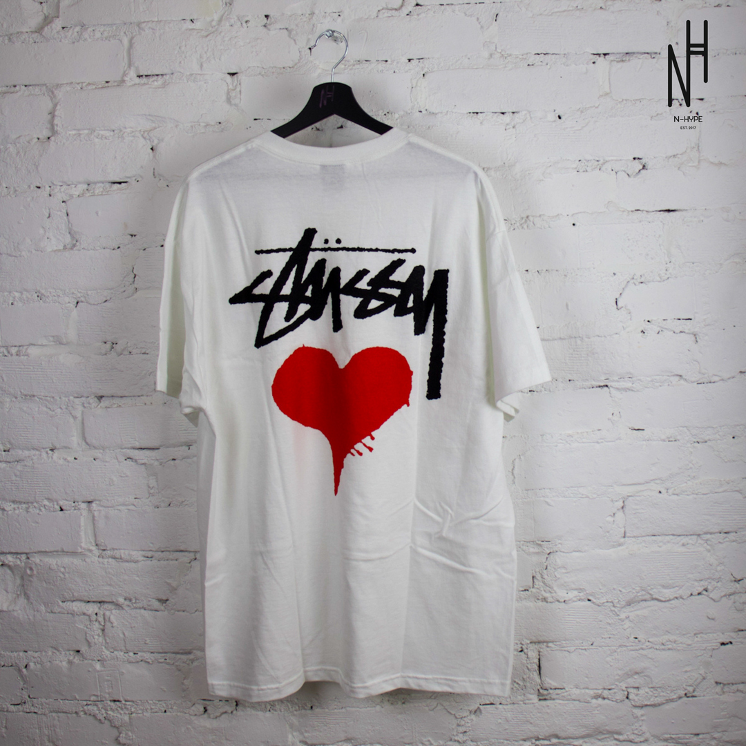 Stussy Stock Heart Tee White