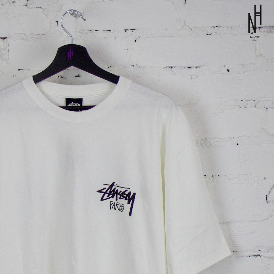 Stussy Stock Paris Tee White