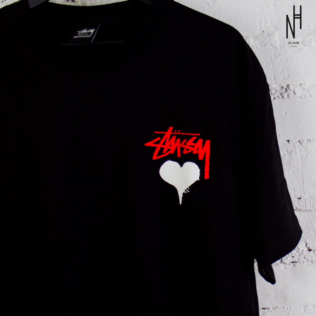 Stussy Stock Heart Tee Black – N-Hype Stussy Stock Heart Tee Black – N-Hype