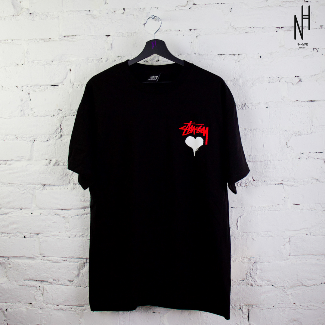 Stussy Stock Heart Tee Black – N-Hype Stussy Stock Heart Tee Black – N-Hype
