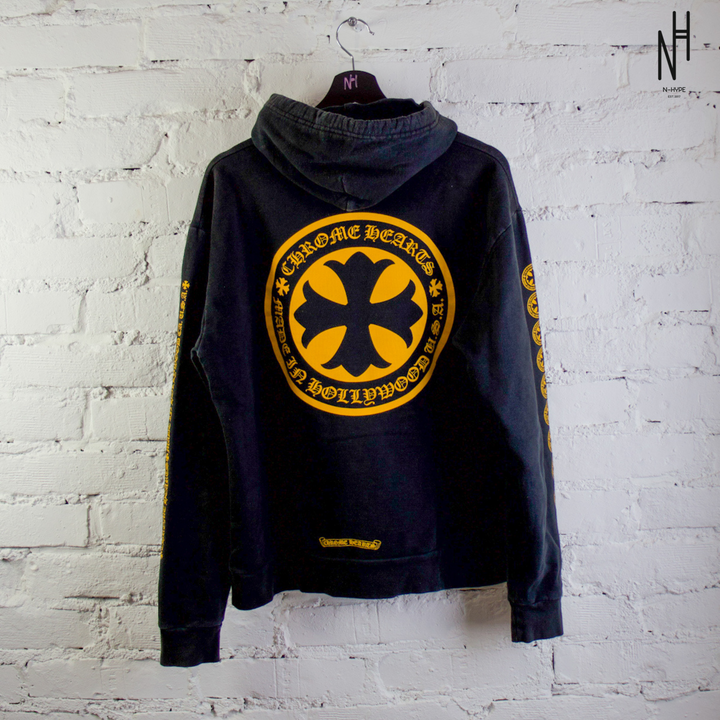 Chrome Hearts Plus Logo Pullover Hoodie Black/Yellow