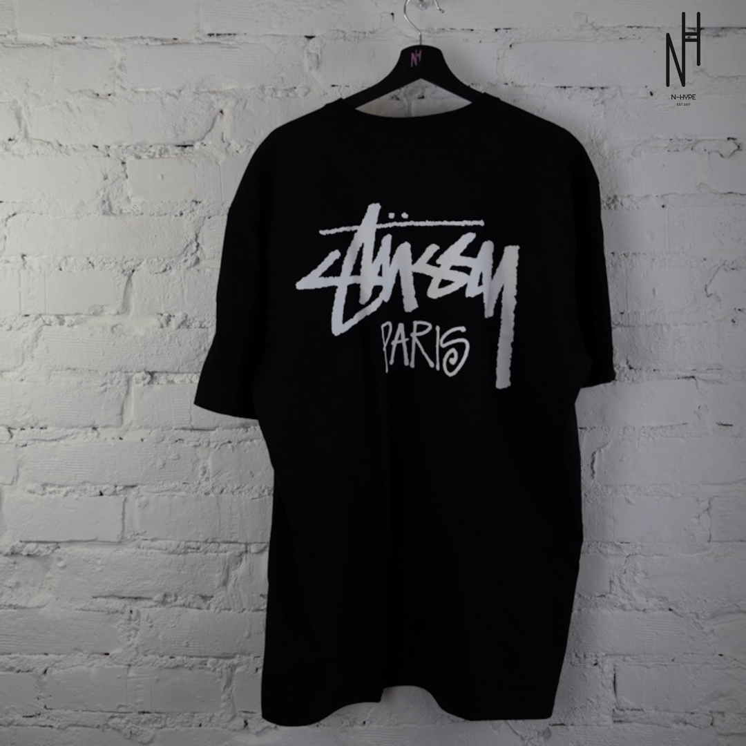 Stussy Stock Paris Tee Black