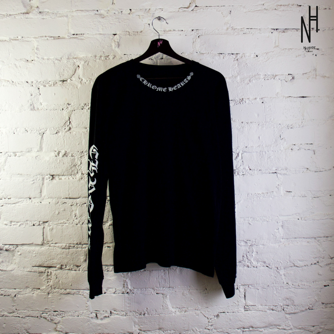Chrome Hearts Neck Logo Long Sleeve Black – N-Hype Chrome Hearts Neck Logo Long Sleeve Black – N-Hype