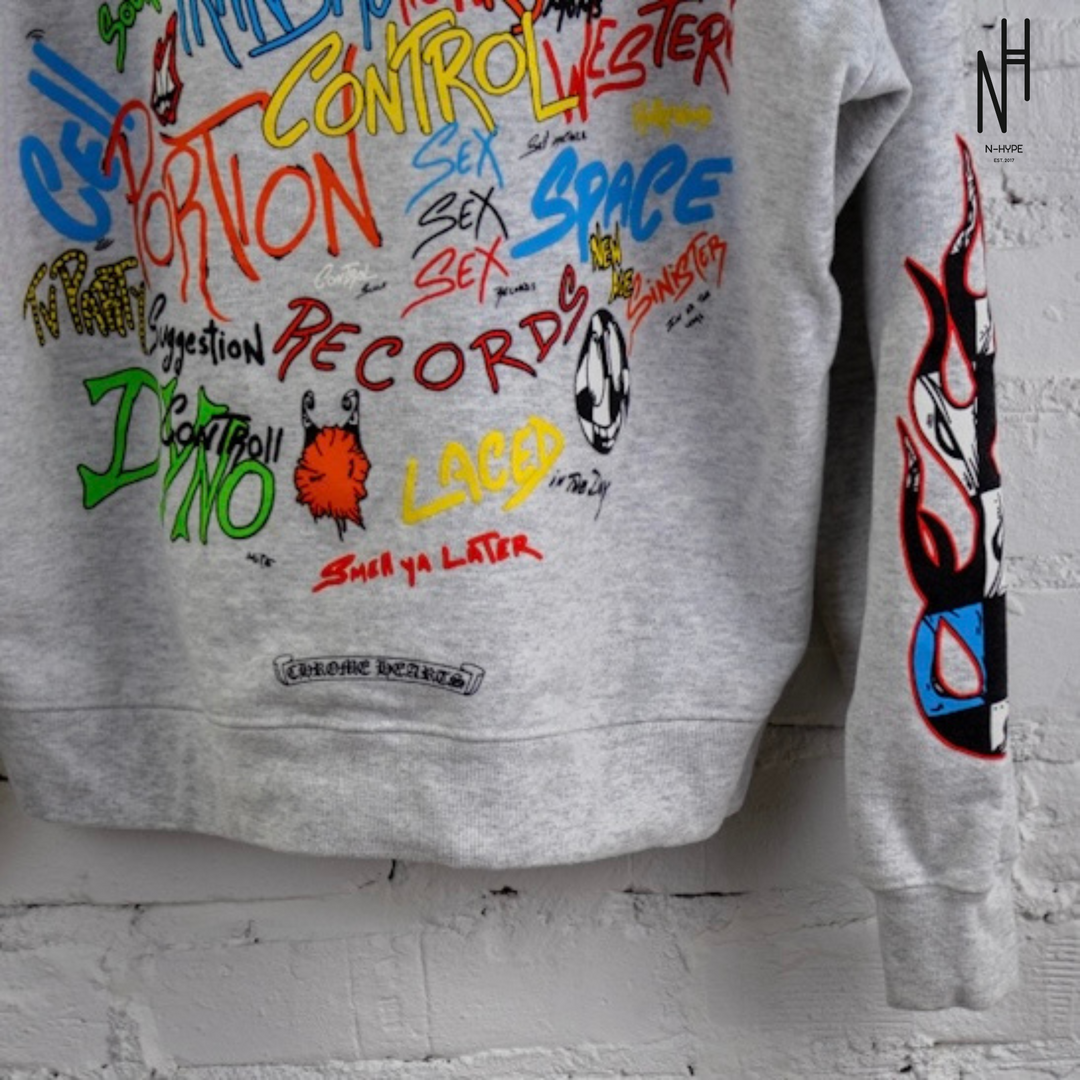 Chrome Hearts Matty Boy Brain Crewneck Heather Gray – N-Hype Chrome Hearts Matty Boy Brain Crewneck Heather Gray – N-Hype