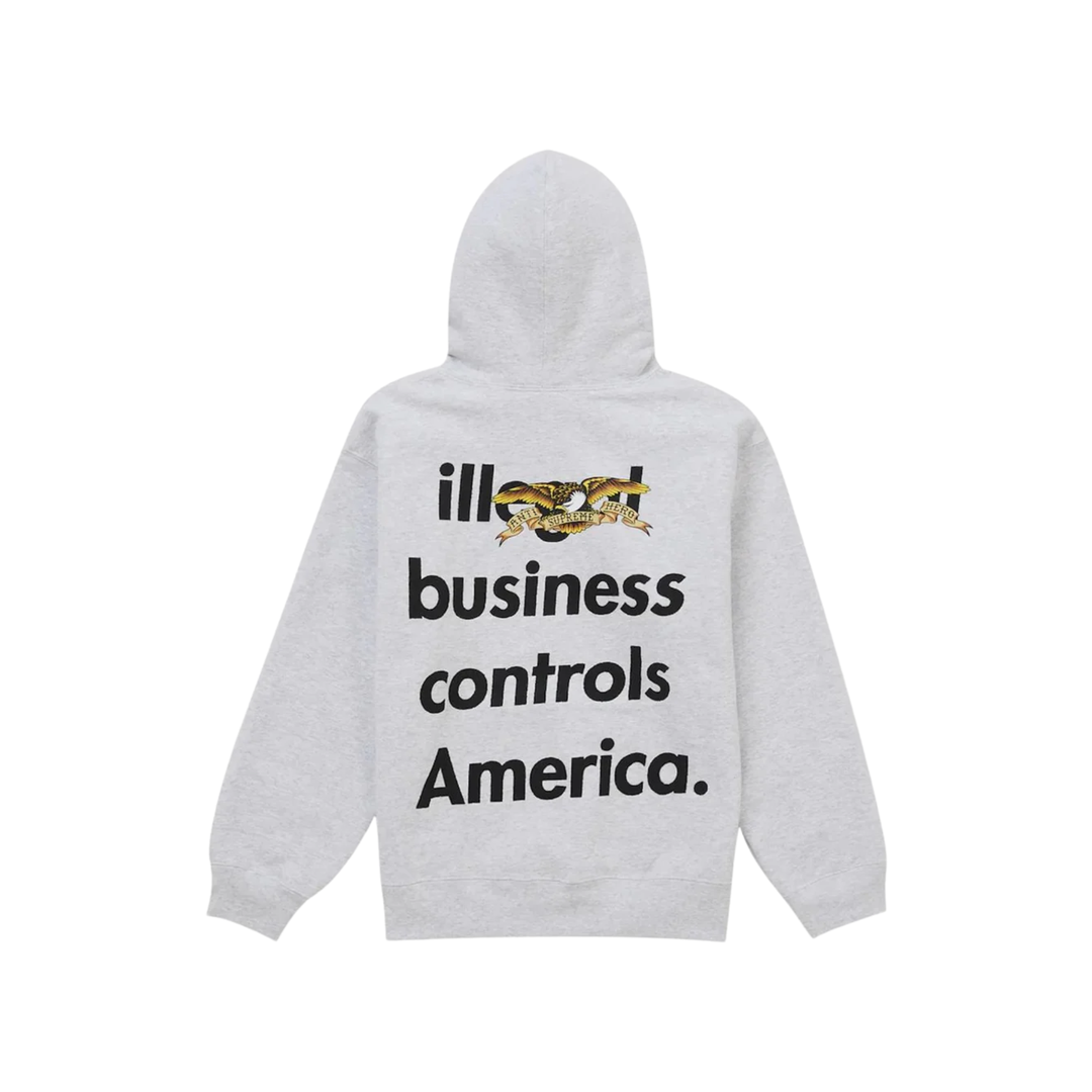 Supreme ANTIHERO Hooded Sweatshirt Grey