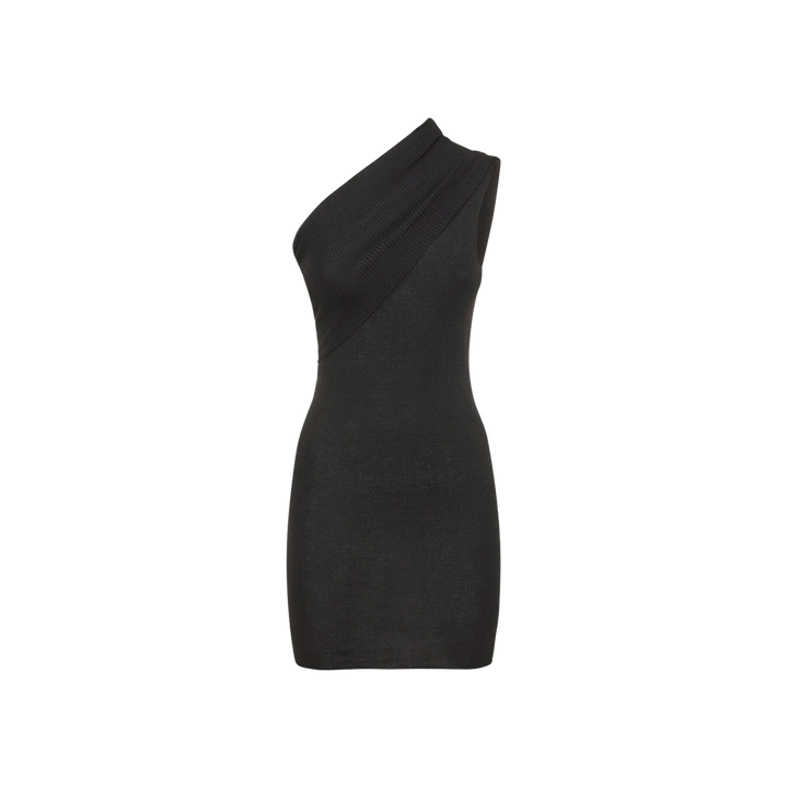 Rick Owens One-shoulder Rib Knit Mini Dress