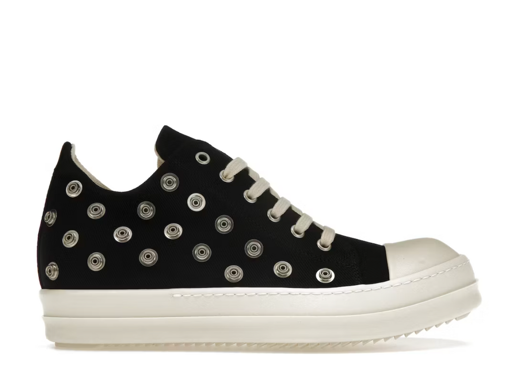rick owens drkshdw サンダル Rick Owens DRKSHDW Low Sneaks Eyelet Black Milk DU02C5802-DOES2