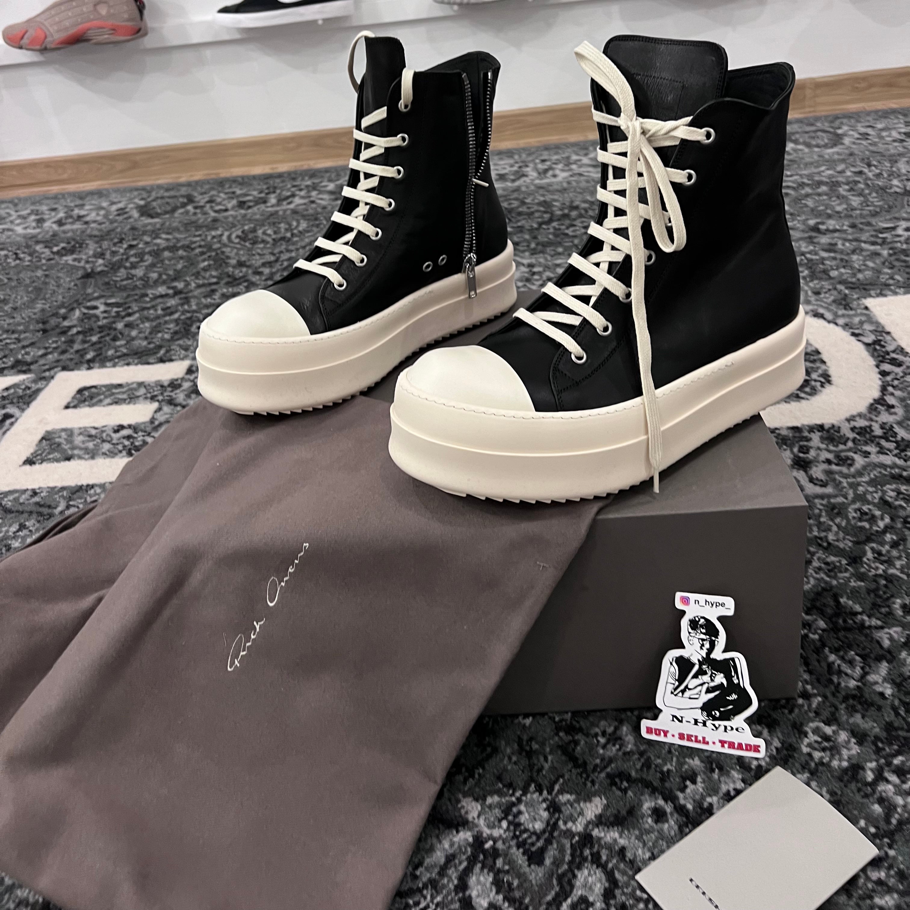 Rick Owens Mega Bumper Leather Sneakers Black Milk Showroom NHype Lodz Polska 8