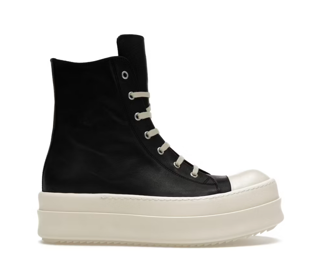 Rick Owens Mega Bumper Leather Sneakers Black Milk bok zewnetrzny Lodz Polska