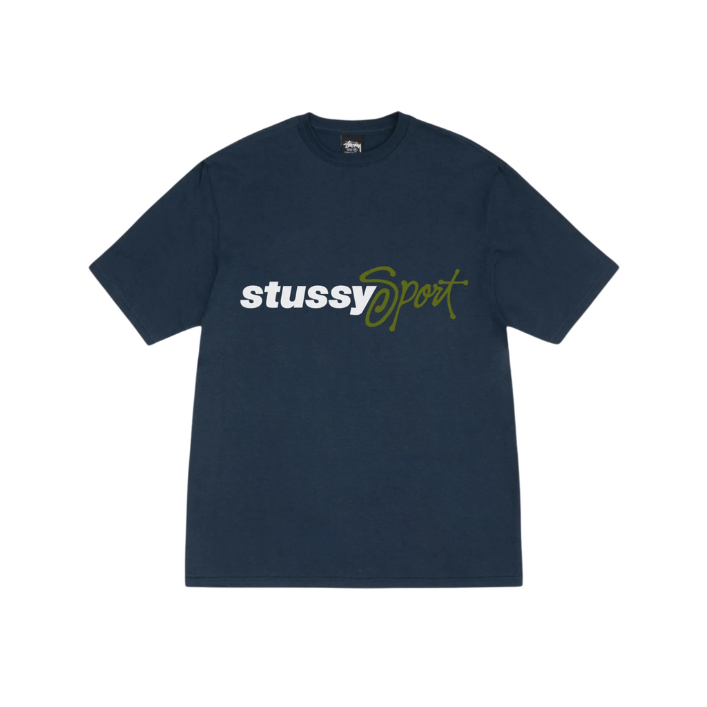 Stussy Sport Script Tee Navy – Navy Streetwear T-shirt | N-Hype