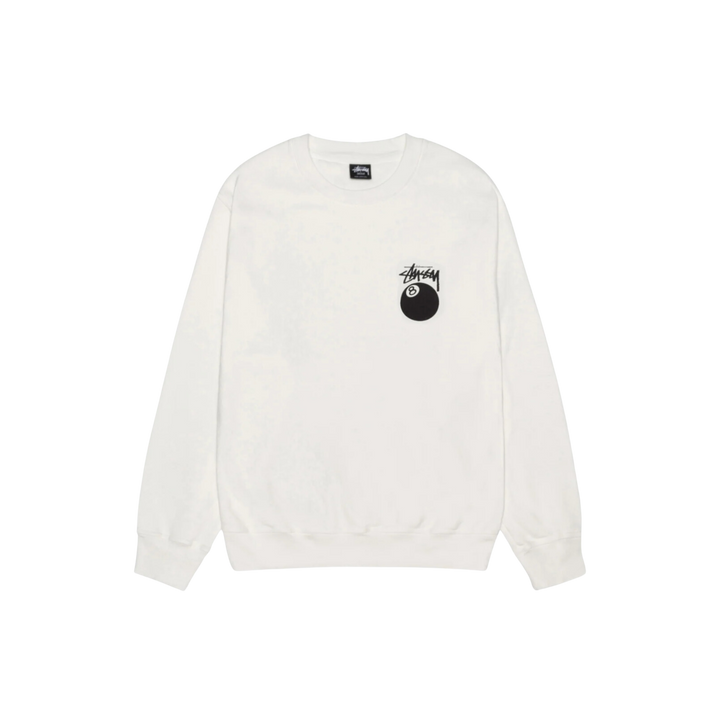 STÜSSY 8 Ball Crew Pigment Dyed White