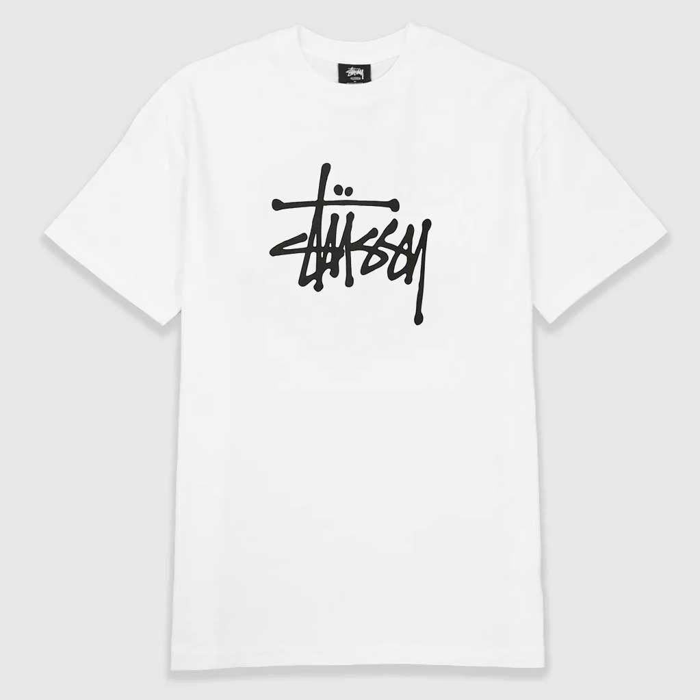 STUSSY BASIC LOGO SS TEE WHITE