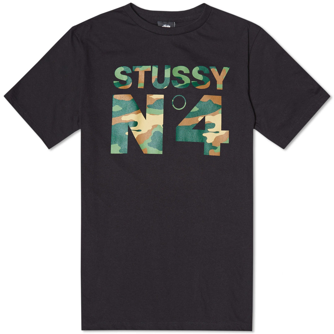 STUSSY NO.4 8 BALL TEE BLACK