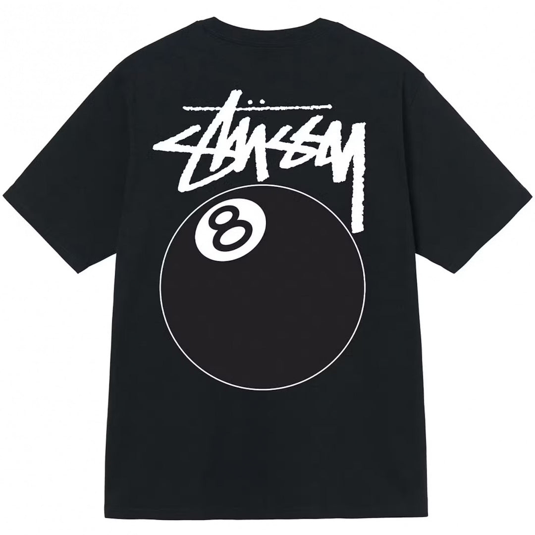 STUSSY NO.4 8 BALL TEE BLACK