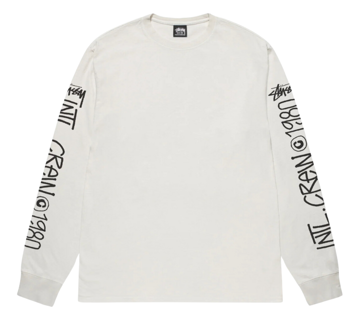 STÜSSY INTL CREW LS TEE PIGMENT DYED White Showroom NHype Lodz Polska