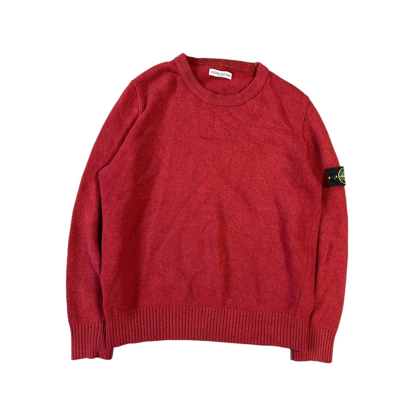 Stone Island Red Sweater Vintage Knit AW 2011 Lodz Polska Front