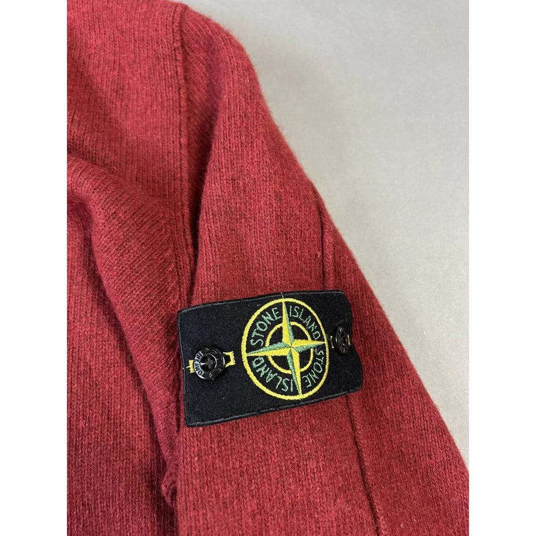 Stone Island Red Sweater Vintage Knit AW 2011 Lodz Polska Logo