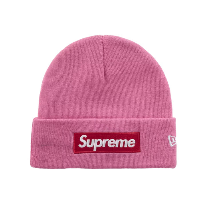 Supreme New Era Box Logo Beanie FW25 Magenta N-Hype streetwear hat.