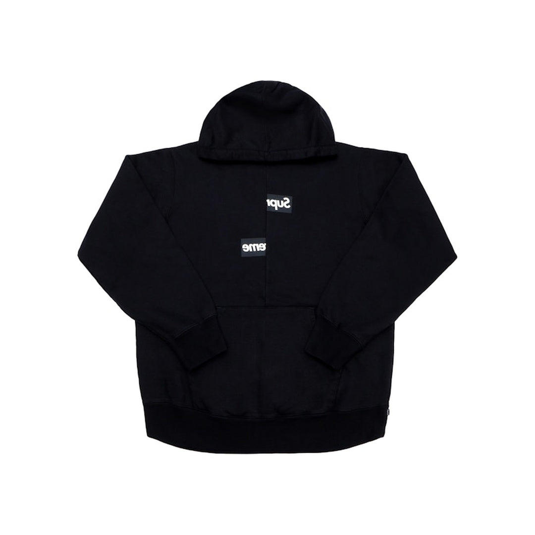 Supreme Comme Des Garcons Split Box Logo Hoodie Black - N-Hype