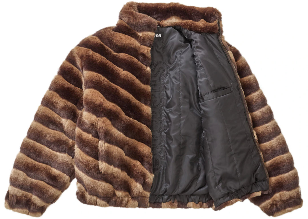 Supreme Faux Fur Jacket Brown - Brąz - N-Hype