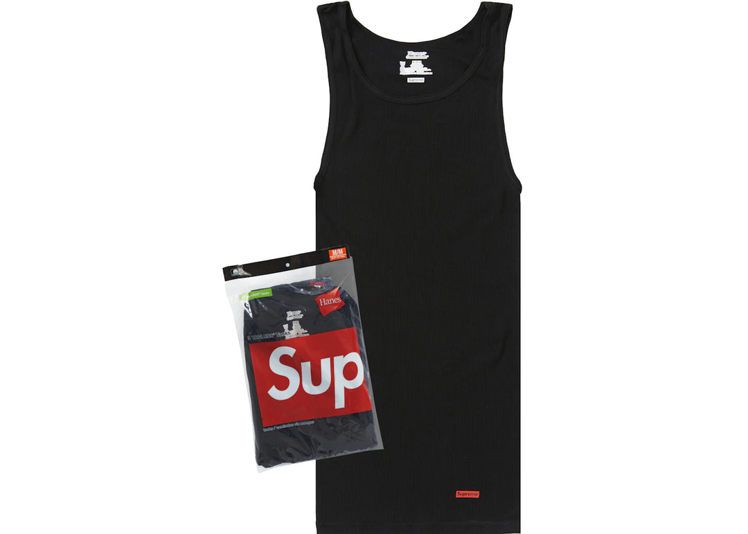 Supreme Hanes Tagless Tank Tops (3 Pack) Black - Czarny - N-Hype