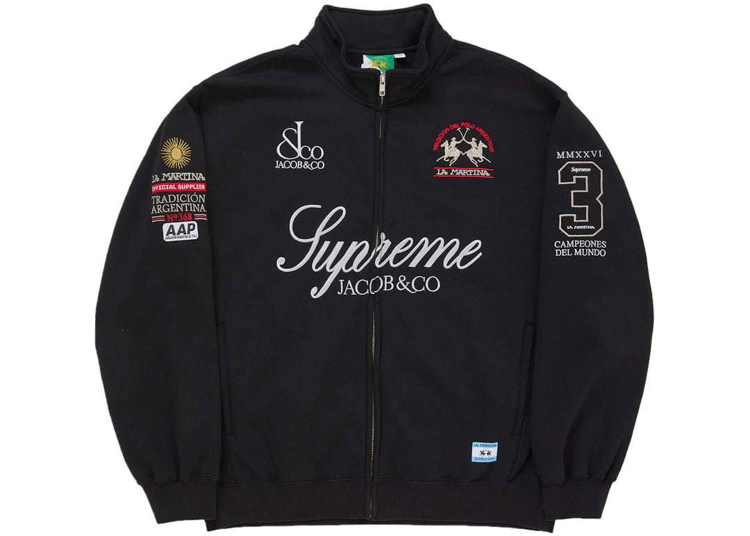 Supreme La Martina Zip Up Sweatshirt Black - Czarny - N-Hype