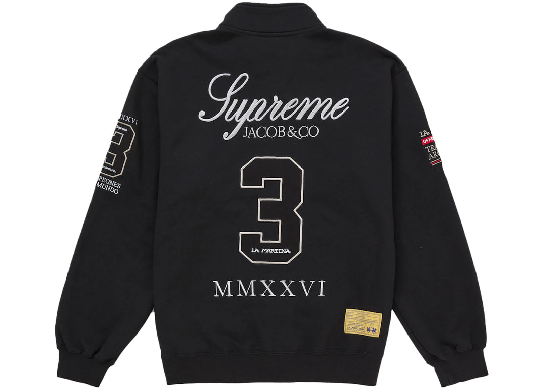 Supreme La Martina Zip Up Sweatshirt Black - Czarny - N-Hype