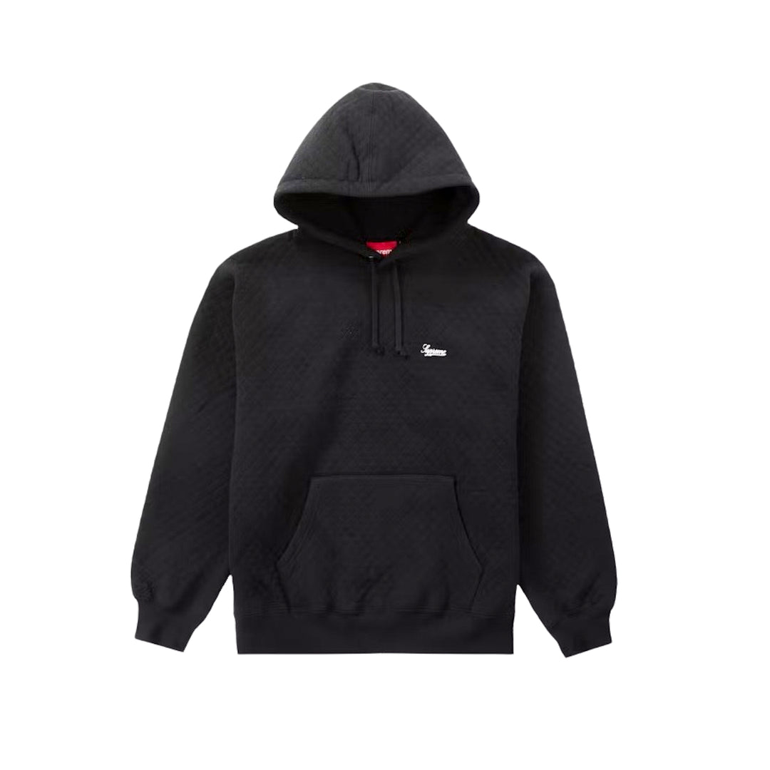 Supreme Micro Quilted Logo Hoodie Black N-Hype