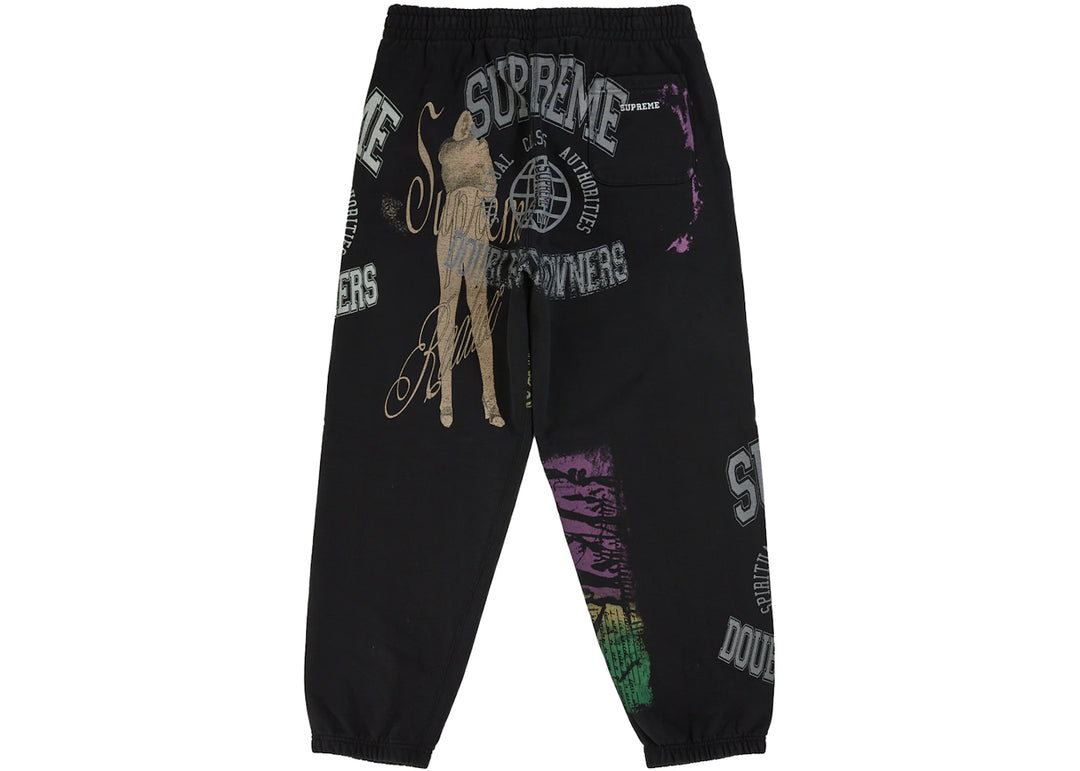 Supreme Overprint Sweatpant Black - Czarny - N-Hype