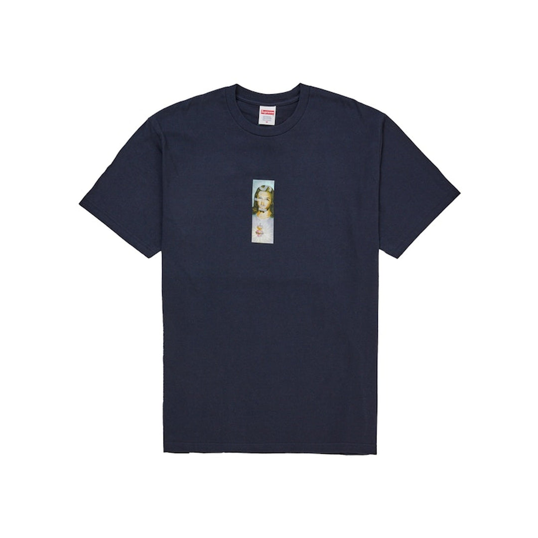 Supreme Prayer Card Box Logo Tee Navy - Granat - N-Hype