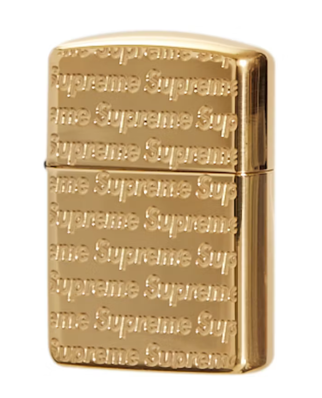 Supreme Repeat Engraved Zippo Gold Lodz Polska Front 1