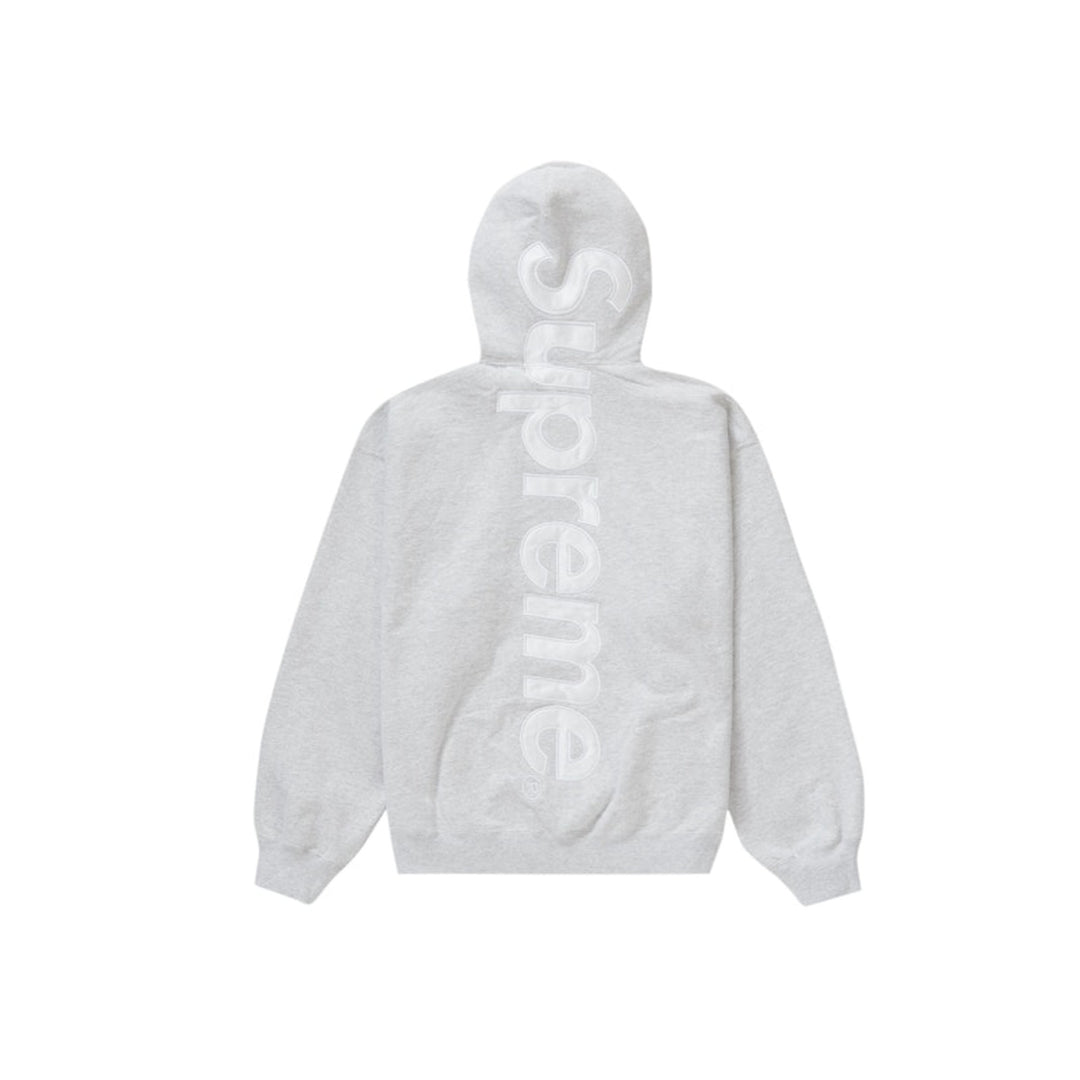 Supreme Satin Appliqué Hooded Sweatshirt (FW23) Ash Grey - Szary - N-Hype
