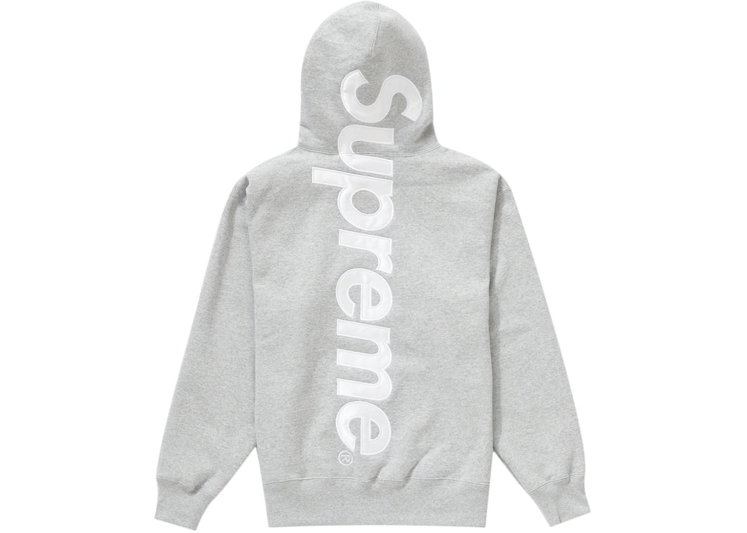 Supreme Satin Appliqué Hooded Sweatshirt Heather Grey - Szary - N-Hype