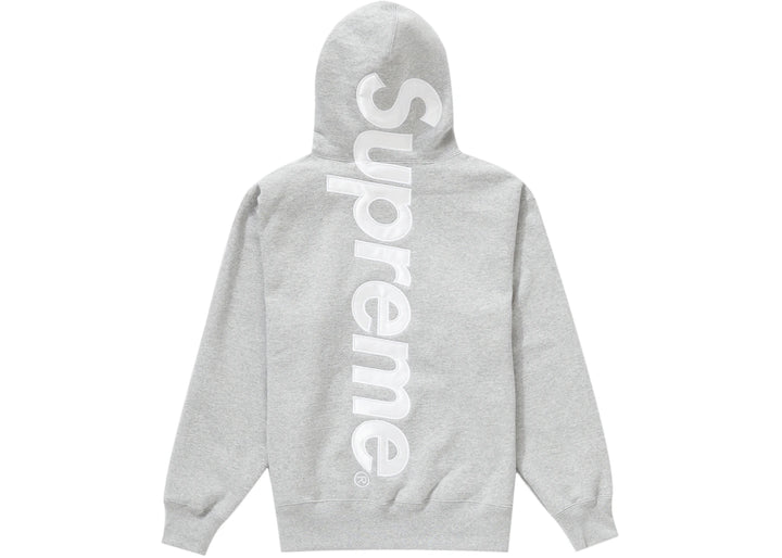 Supreme Satin Appliqué Hooded Sweatshirt Heather Grey - Szary - N-Hype