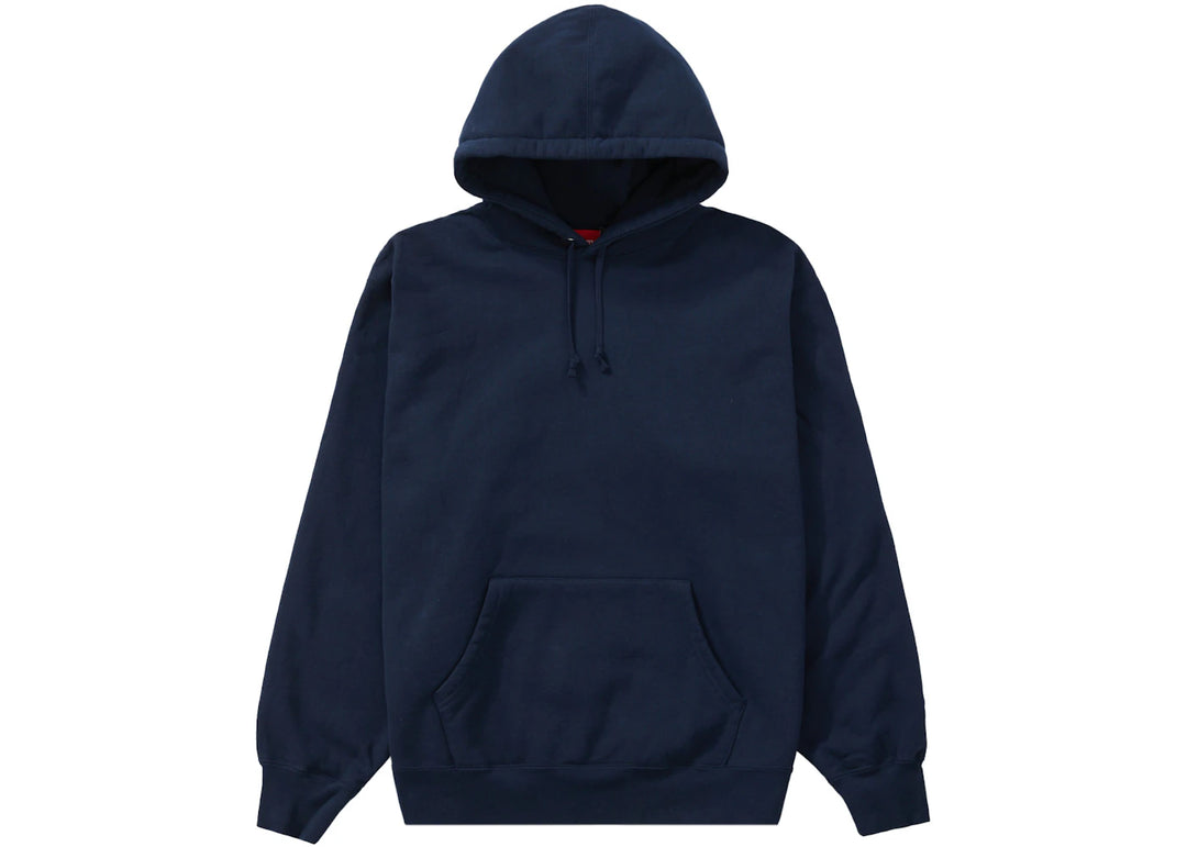 Supreme Satin Appliqué Hooded Sweatshirt Navy - Granat - N-Hype