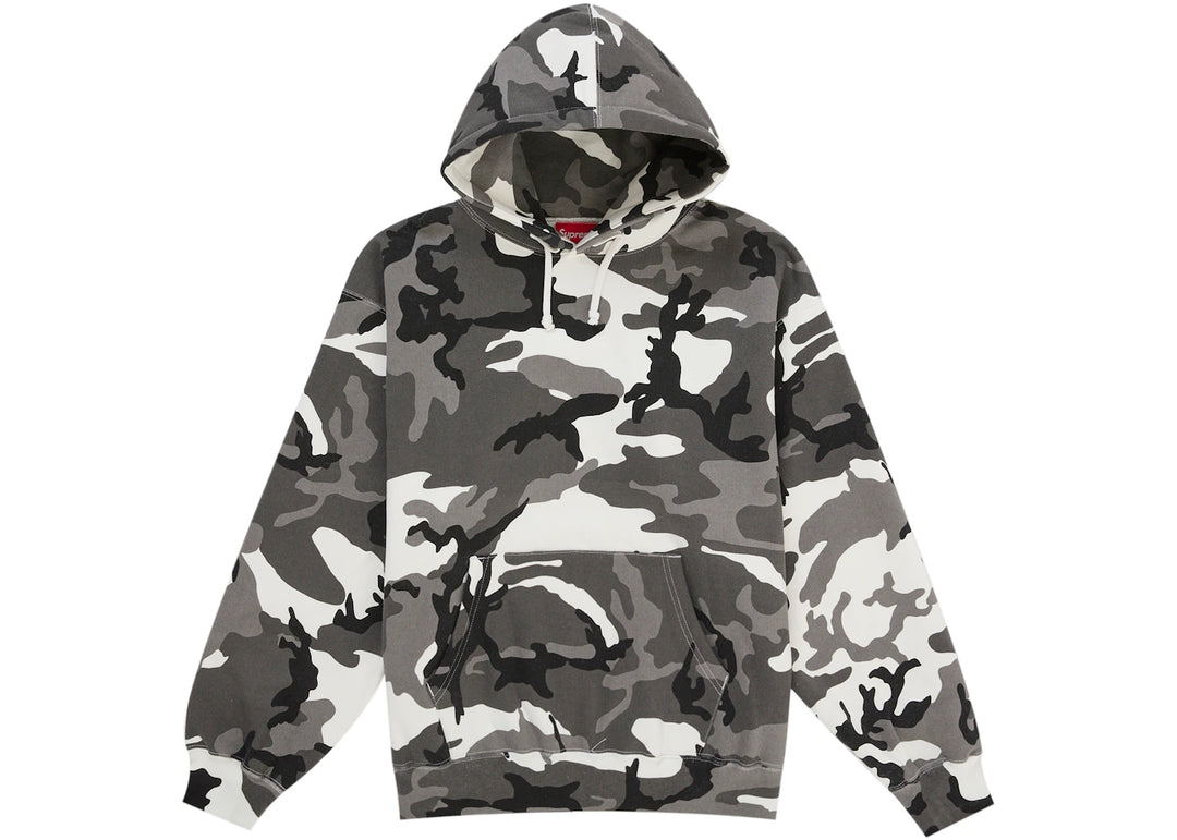 Supreme Satin Applique Hooded Sweatshirt (SS26) Snow Camo - Biel - N-Hype