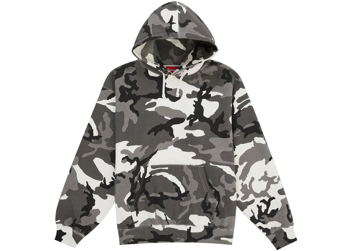 Supreme Satin Applique Hooded Sweatshirt (SS26) Snow Camo - Biel - N-Hype