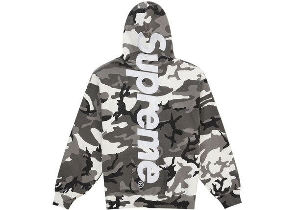 Hoodie Supreme Satin Applique SS26 Snow Camo | N-Hype
