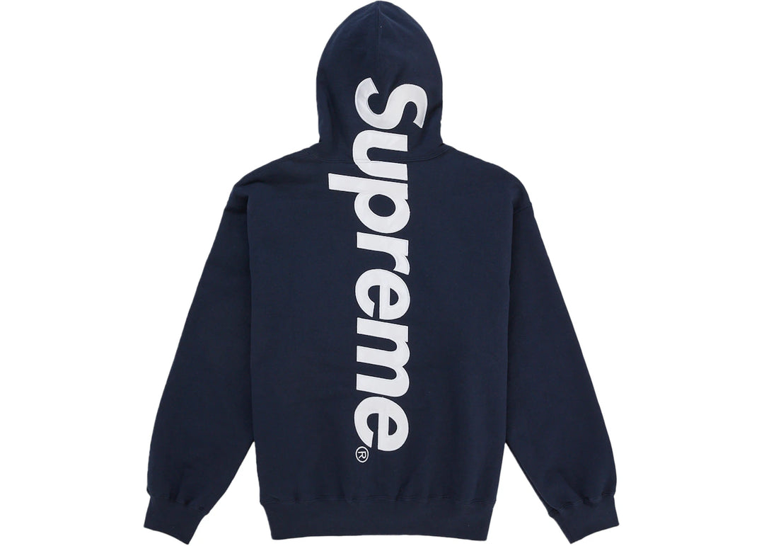 Supreme Satin Applique Hooded Sweatshirt (SS26) Washed Navy - Granat - N-Hype