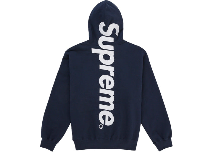 Supreme Satin Applique Hooded Sweatshirt (SS26) Washed Navy - Granat - N-Hype